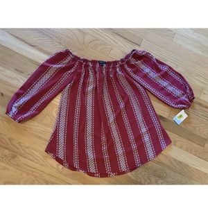 CLEARANCE mmmmmm Off Shoulder Peasant Blouse Med
